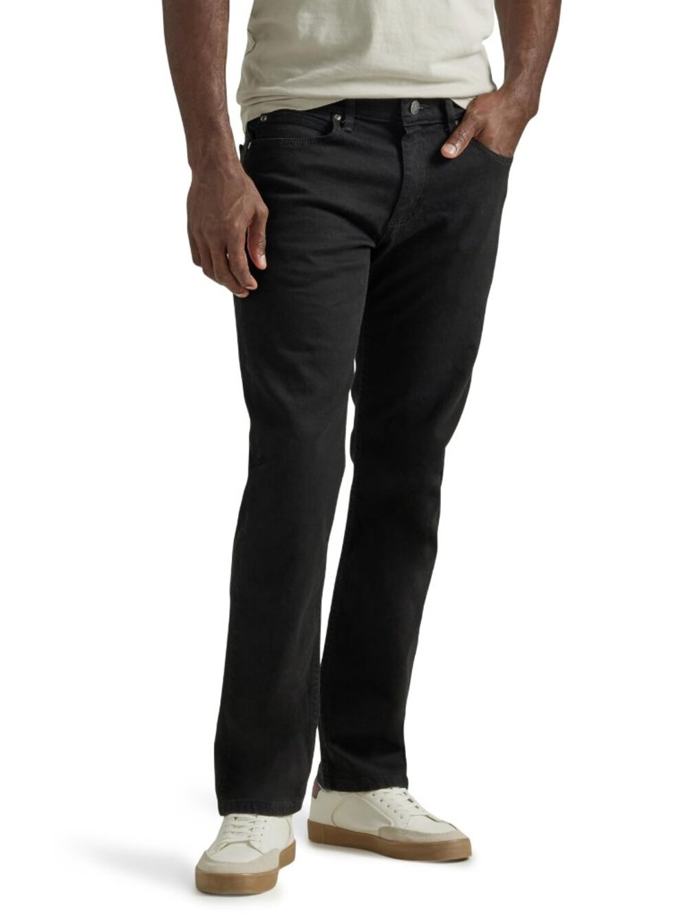 New! Lee Jeans Slim Straight 36x34 Overdye Black Stretch Denim Pants